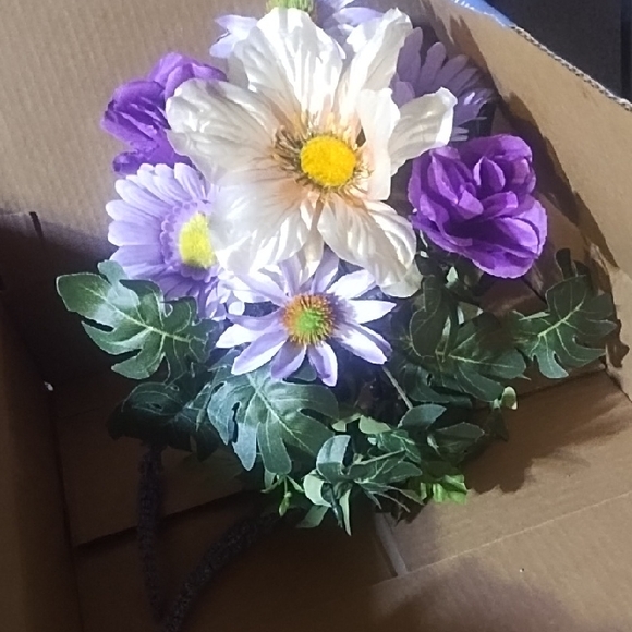 Wedding Day For the Bride. Floral Bouquet with White, Pink and Purple Flowers - Picture 1 of 3